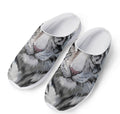 Watercolor White Bengal Tiger Print Mesh Casual Shoes