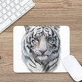 Watercolor White Bengal Tiger Print Mouse Pad