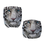 Watercolor White Bengal Tiger Print Office Chair Cover