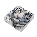 Watercolor White Bengal Tiger Print Outdoor Seat Cushion Cover