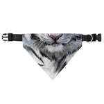 Watercolor White Bengal Tiger Print Over The Collar Dog Bandana