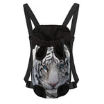 Watercolor White Bengal Tiger Print Pet Carrier Backpack