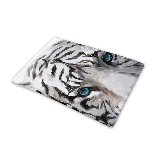 Watercolor White Bengal Tiger Print Pet Cooling Mat Cover
