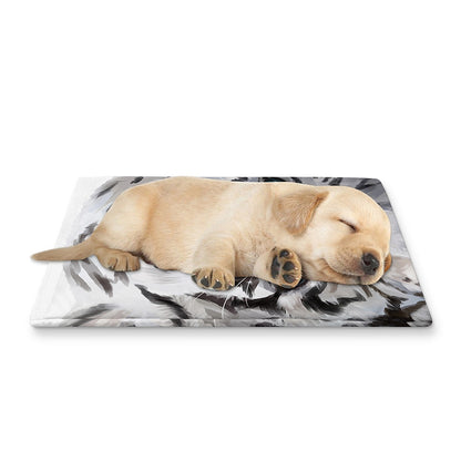 Watercolor White Bengal Tiger Print Pet Cooling Mat Cover