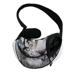 Watercolor White Bengal Tiger Print Pet Sling Carrier