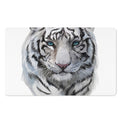 Watercolor White Bengal Tiger Print Polyester Doormat