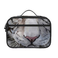 Watercolor White Bengal Tiger Print Portable Lunch Bag
