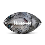 Watercolor White Bengal Tiger Print Rugby Ball