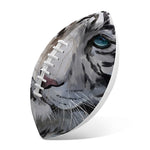 Watercolor White Bengal Tiger Print Rugby Ball