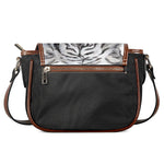 Watercolor White Bengal Tiger Print Saddle Bag