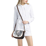 Watercolor White Bengal Tiger Print Saddle Bag