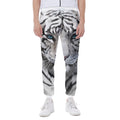 Watercolor White Bengal Tiger Print Joggers