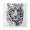 Watercolor White Bengal Tiger Print Silk Bandana