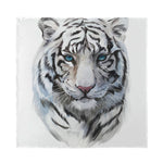 Watercolor White Bengal Tiger Print Silk Bandana