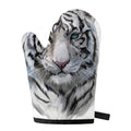 Watercolor White Bengal Tiger Print Single Oven Mitt