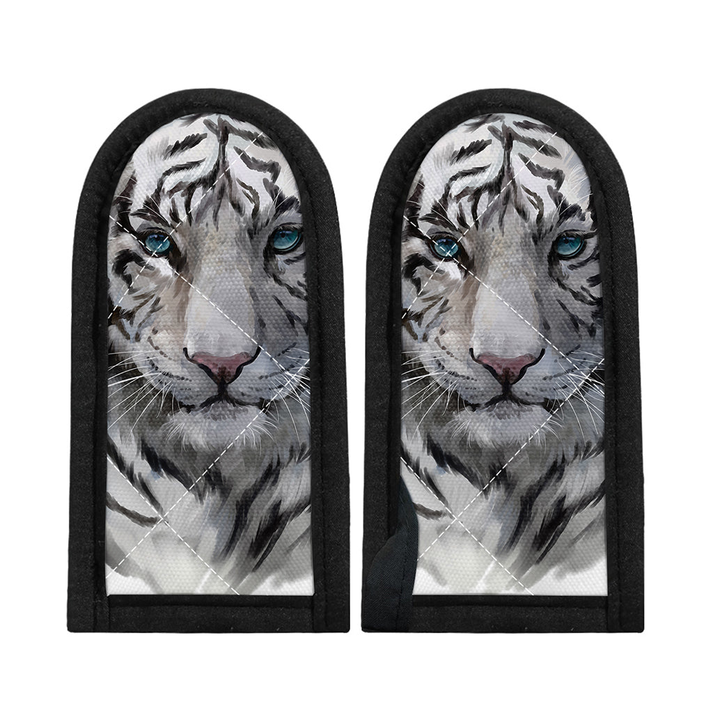 Watercolor White Bengal Tiger Print Skillet Handle Cover