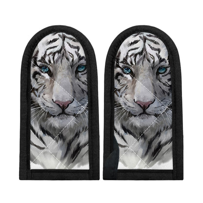 Watercolor White Bengal Tiger Print Skillet Handle Cover