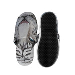Watercolor White Bengal Tiger Print Slippers