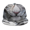 Watercolor White Bengal Tiger Print Snapback Cap