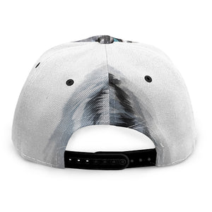 Watercolor White Bengal Tiger Print Snapback Cap