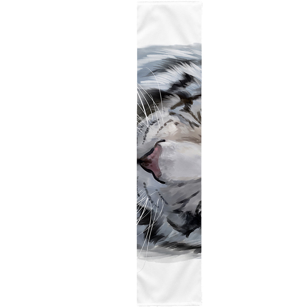 Watercolor White Bengal Tiger Print Table Runner