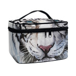Watercolor White Bengal Tiger Print Travel Makeup Bag