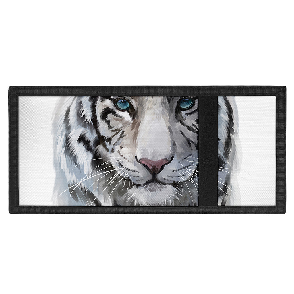 Watercolor White Bengal Tiger Print Trifold Wallet