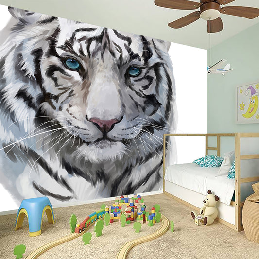 Watercolor White Bengal Tiger Print Wall Sticker