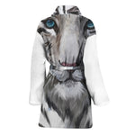 Watercolor White Bengal Tiger Print Women's Bathrobe