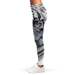 Watercolor White Bengal Tiger Print Women's Leggings