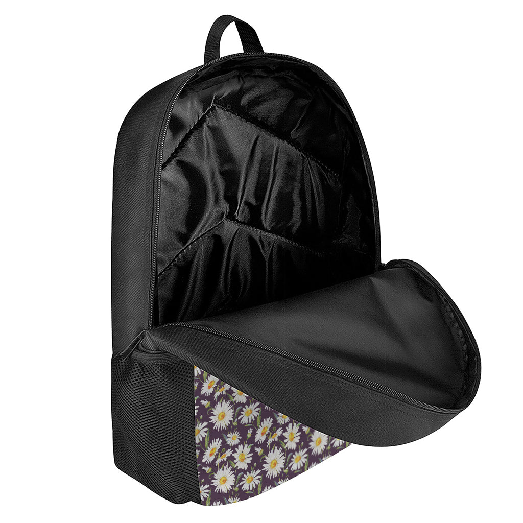 Watercolor White Daisy Pattern Print 17 Inch Backpack
