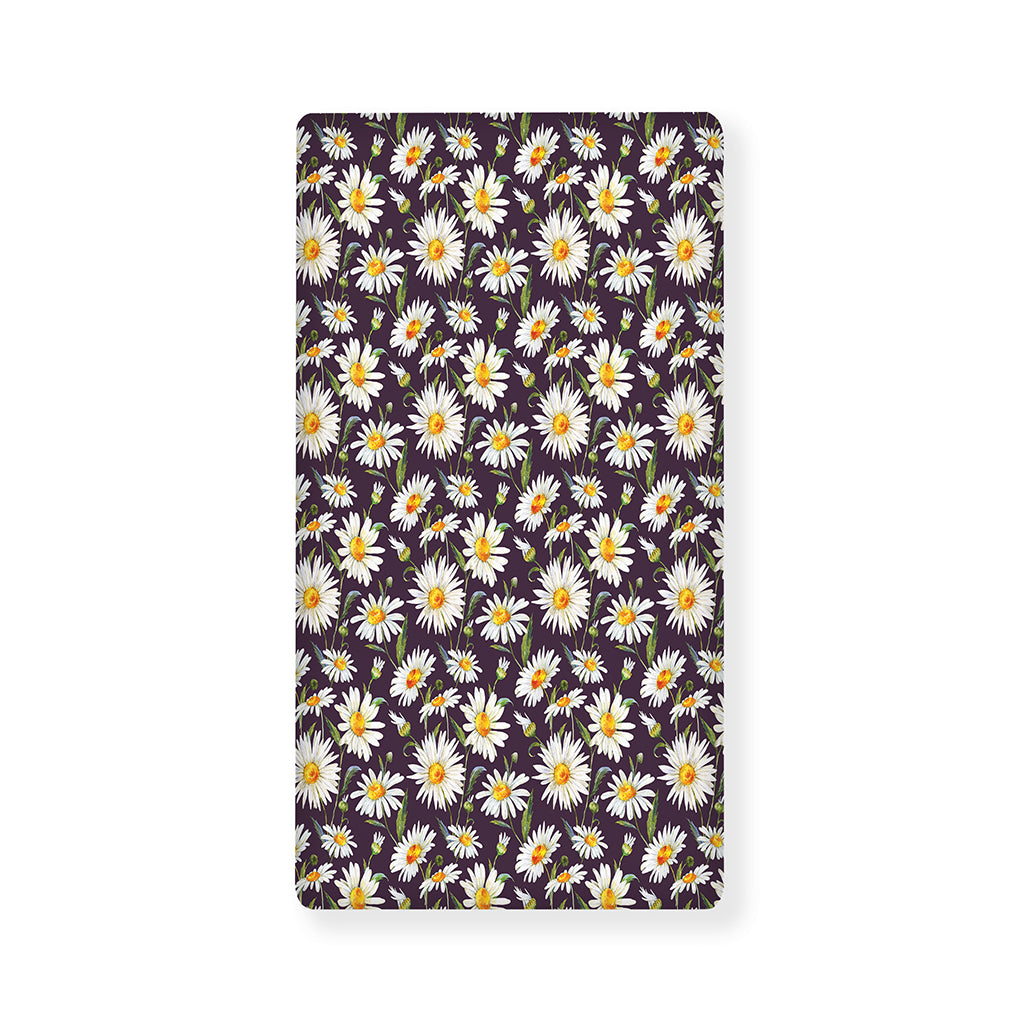 Watercolor White Daisy Pattern Print Baby Crib Sheet