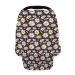 Watercolor White Daisy Pattern Print Baby Seat Cover