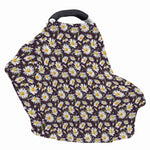 Watercolor White Daisy Pattern Print Baby Seat Cover