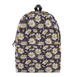 Watercolor White Daisy Pattern Print Backpack