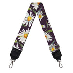 Watercolor White Daisy Pattern Print Bag Strap