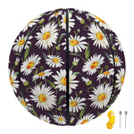 Watercolor White Daisy Pattern Print Basketball