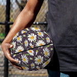 Watercolor White Daisy Pattern Print Basketball