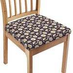 Watercolor White Daisy Pattern Print Chair Cushion Cover