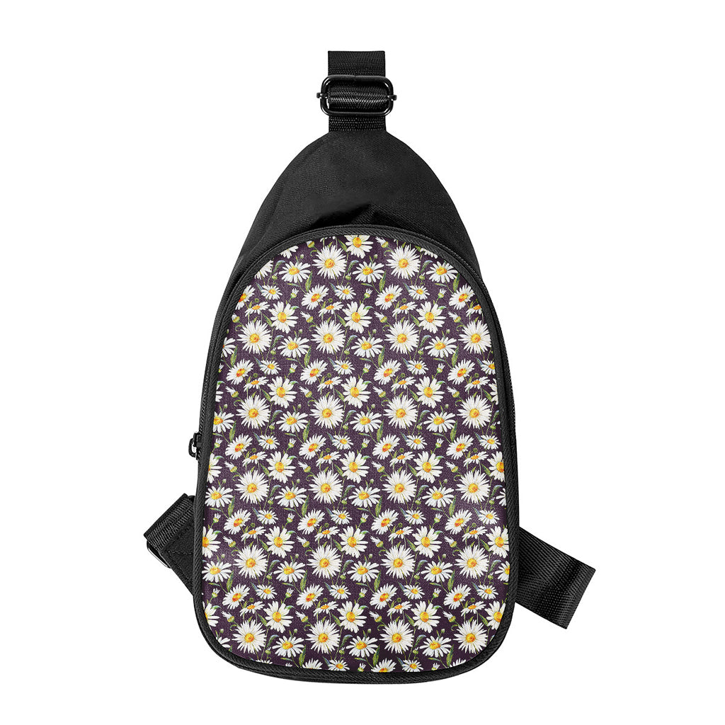 Watercolor White Daisy Pattern Print Chest Bag