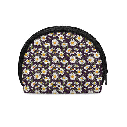 Watercolor White Daisy Pattern Print Coin Purse