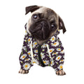 Watercolor White Daisy Pattern Print Dog Zip Up Hoodie