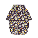 Watercolor White Daisy Pattern Print Dog Zip Up Hoodie