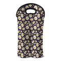 Watercolor White Daisy Pattern Print Double Neoprene Wine Tote
