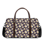 Watercolor White Daisy Pattern Print Duffle Bag
