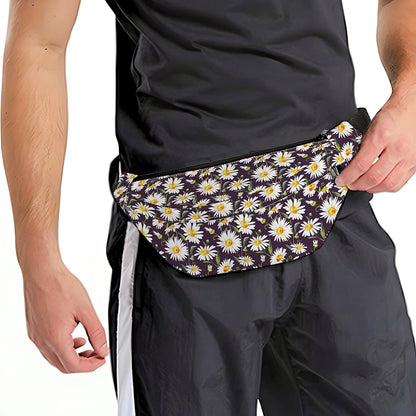 Watercolor White Daisy Pattern Print Fanny Pack