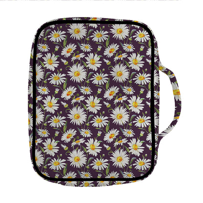 Watercolor White Daisy Pattern Print Front Pocket Bible Bag