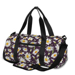 Watercolor White Daisy Pattern Print Gym Bag