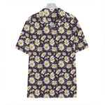 Watercolor White Daisy Pattern Print Hawaiian Shirt
