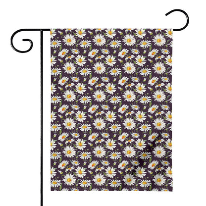 Watercolor White Daisy Pattern Print House Flag
